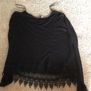 H&M Black long sleeve with lace